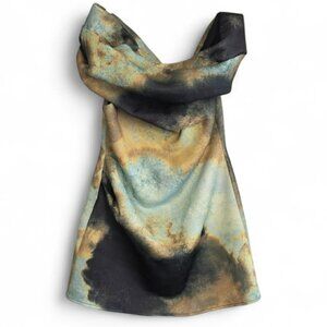 ASOS Design Dress Off Shoulder Blurred Abstract Print Sz 18